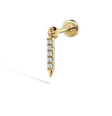 Maria Tash 7 mm Diamond Eternity Bar Charm Threaded Stud Earring