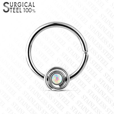 Ring zum Biegen aus Chirurgenstahl Opal Set Spiral