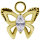 18K Gold Schmetterling Anhänger mit Zirkonia Steinen