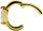 18K Gold Oval Clicker mit Marquise Zirkonia Stein
