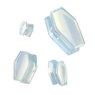 Double Flared Plug Coffin aus Opalite
