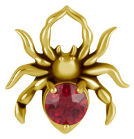 18K Gold Labretaufsatz mit echtem Songea Saphir Stein  Big Phormictopus Spider