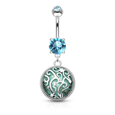 Bauchnabelpiercing "Medalian with Turquoise"