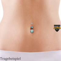 Bauchnabelpiercing "Medalian with Turquoise"