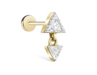 Maria Tash Invisible Set Triangle Diamond Dangle Threaded...