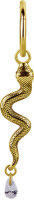Goldbeschichteter Piercinganhänger mit Schlange und Zirkonia Steinen