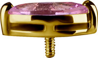 18K Gold Tropfenaufsatz mit echtem rosafarbigen Saphir