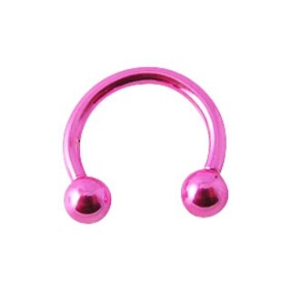 farbiger offener Ring mit Kugeln 1,2x8mm pink