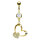 Bauchnabelpiercing "Crystal Golden Heart" mit 14 Karat Goldüberzug